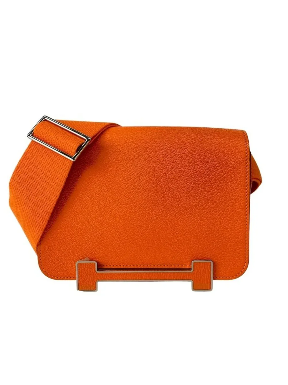 Hermes Shoulder Bag Geta Orange Minian Silver